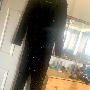 Black sequin jumpsuit that is great for party
